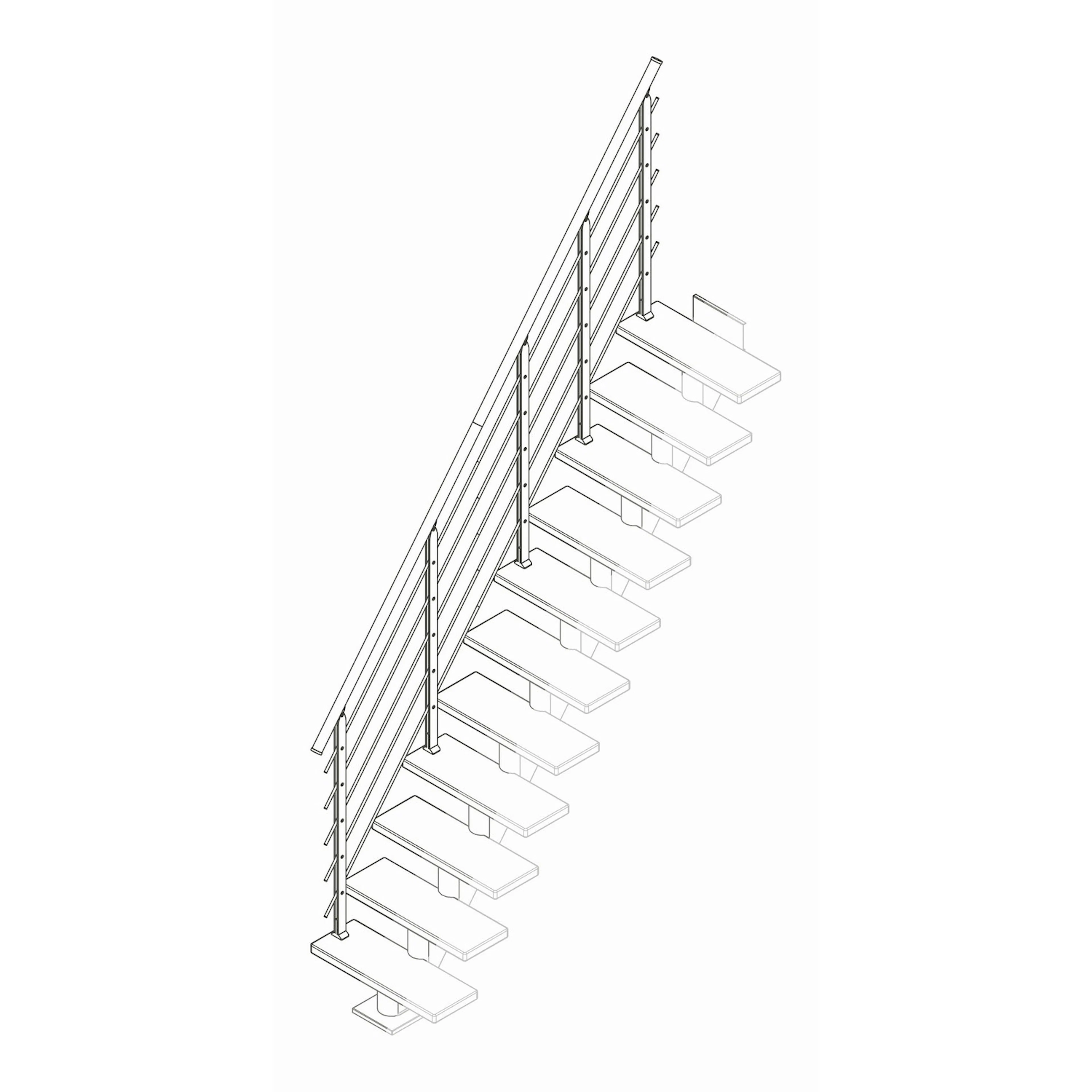 DESIGN komplett extra räcke ek oljad antracit 11-13T Antrasitt, Passer til 11-13 Ste