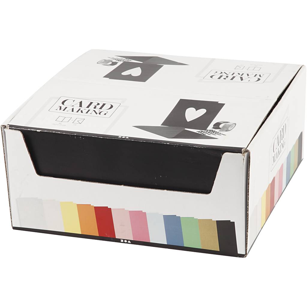 Kort og konvolutter Creativ Company KortStr 10,5x15 cm KonvStr 11,5x16,5 cm Ass Farger 120 sett/1 Pk