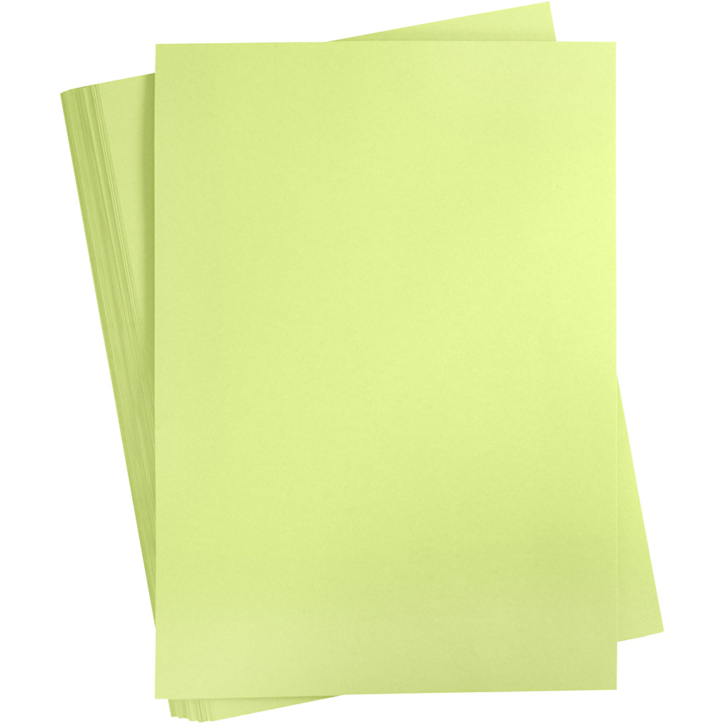 Färgad kartong, limegrön, A2, 420x600 mm, 180 g, 100 ark/ 1 LövGrønn, 100 st