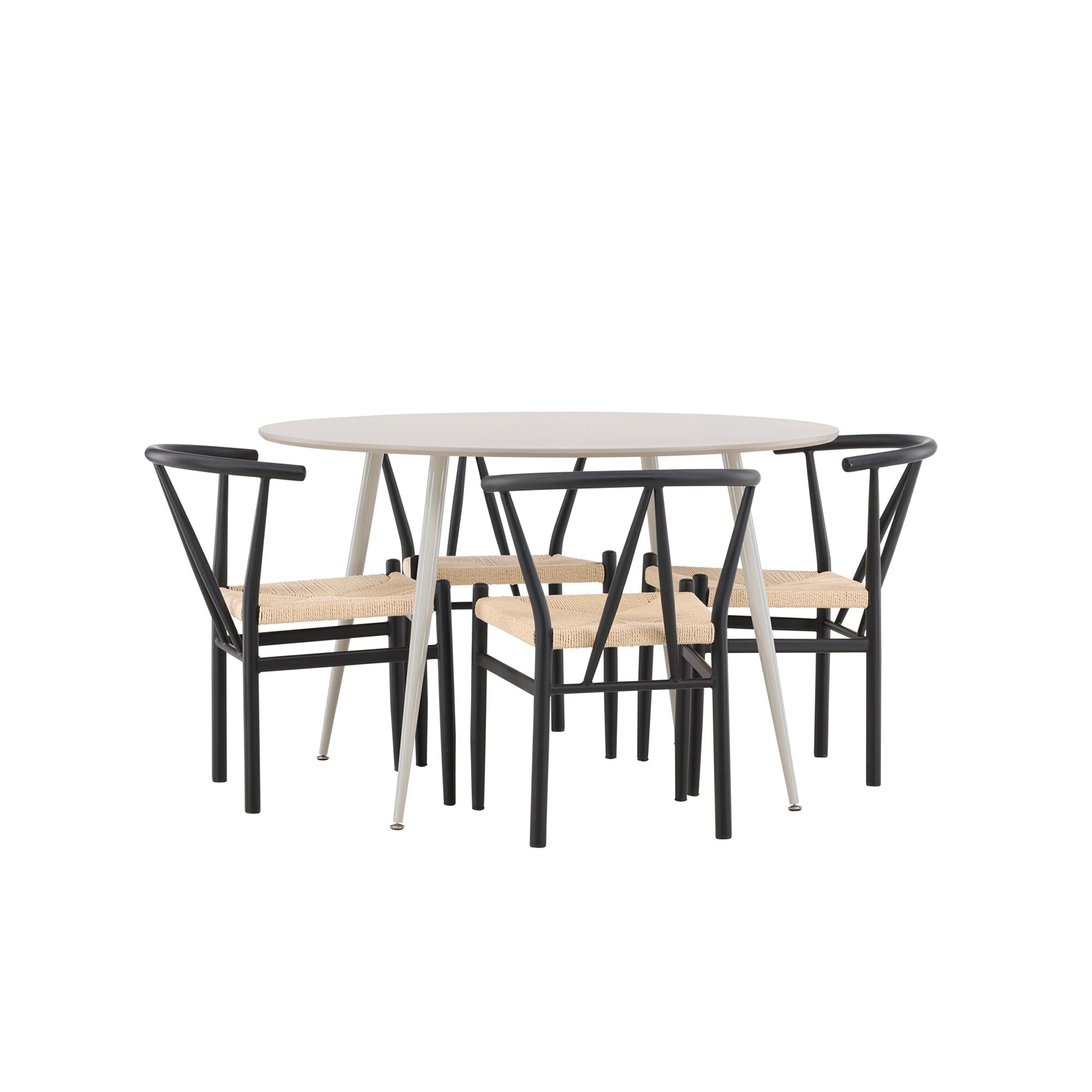 Spisegruppe Venture Home Plaza Ø120 med 4 stk Alfons Stoler