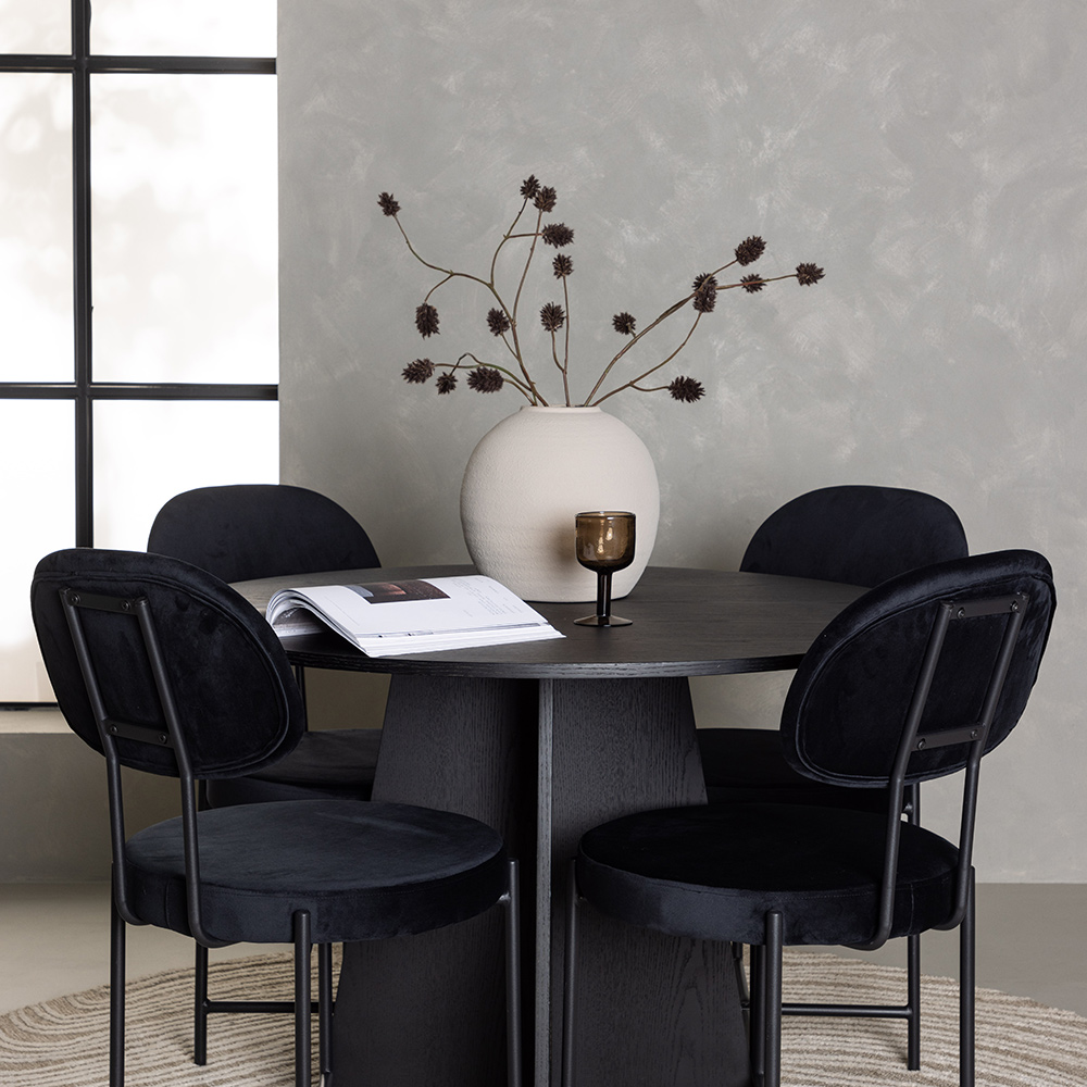 Spisegruppe Venture Home Bootcut Ø110 cm med 4 stk Stella Stoler