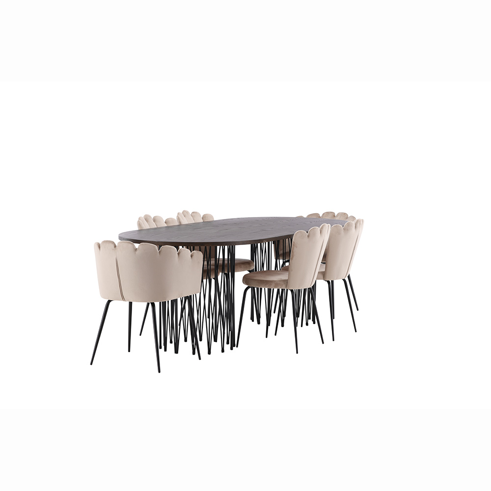 Spisegruppe furniture/fashion Stone med 4 Limhamn Light Stoler og 2 Limhamn Stoler