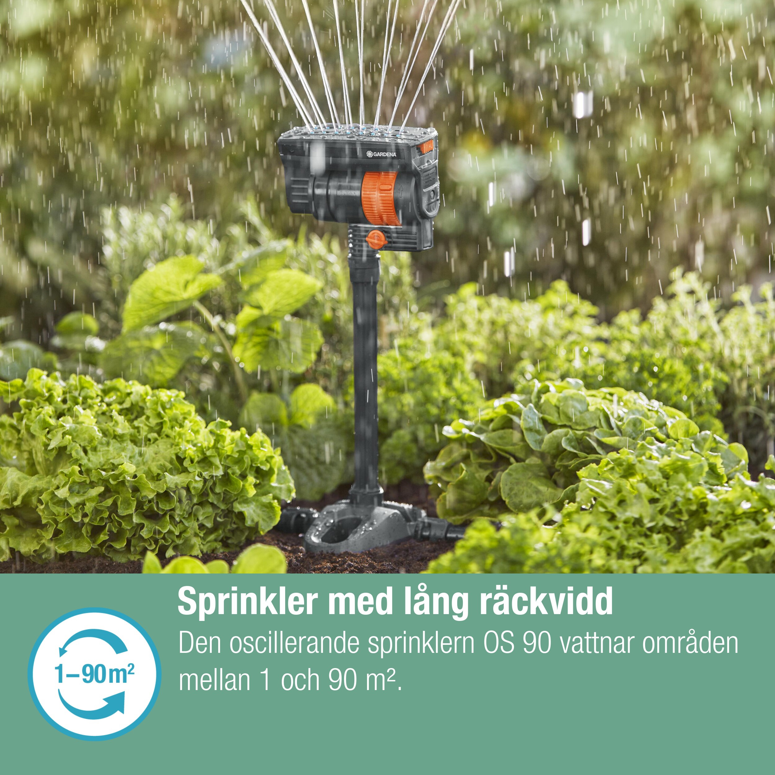Forlengelsesrør Gardena Micro-Drip for Rektangulær Sprinkler OS 90