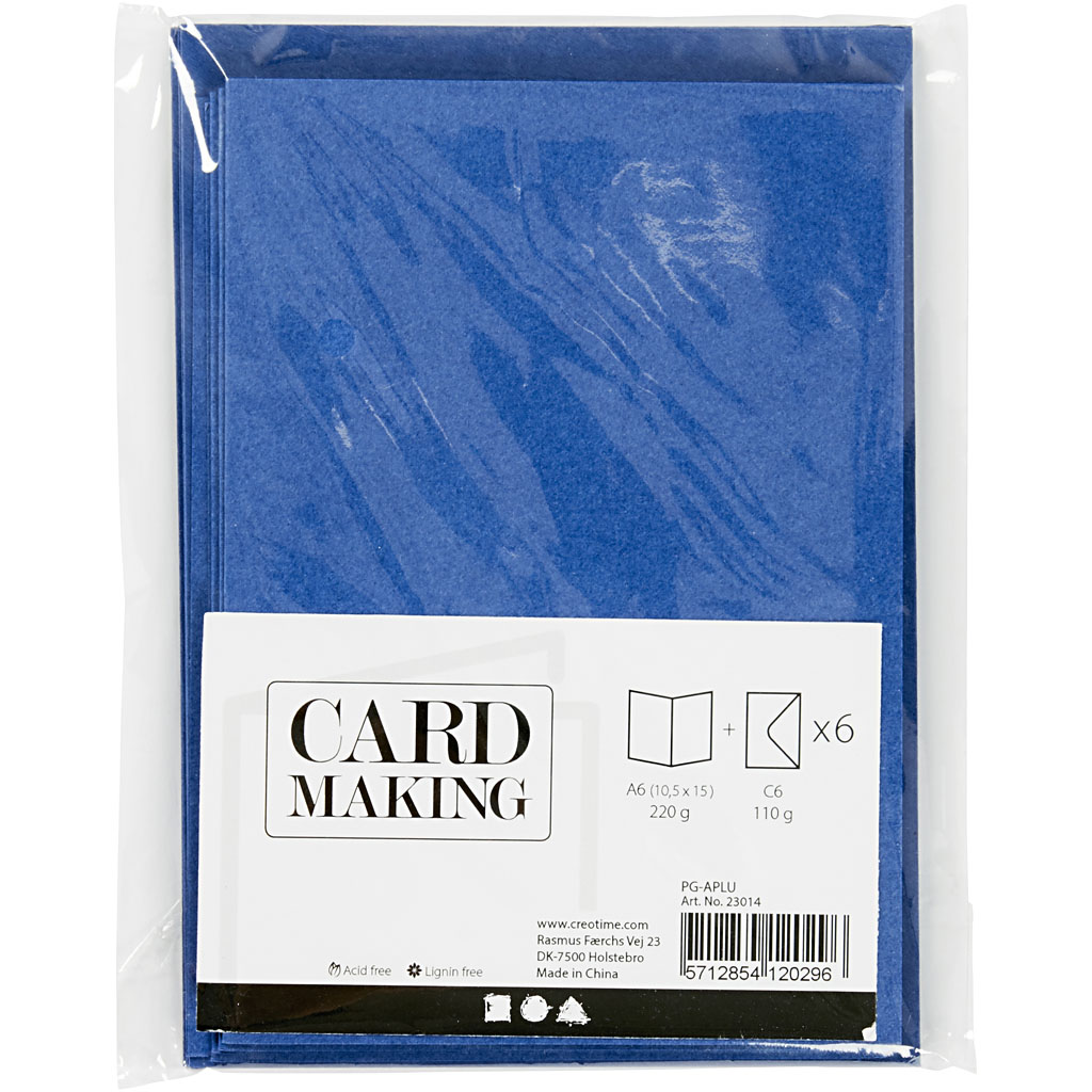 Kort Creativ Company og Konvolutt Kort str 10,5x15 cm Konvolutt str 11,5x16,5 cm 6 stk 1 Pk