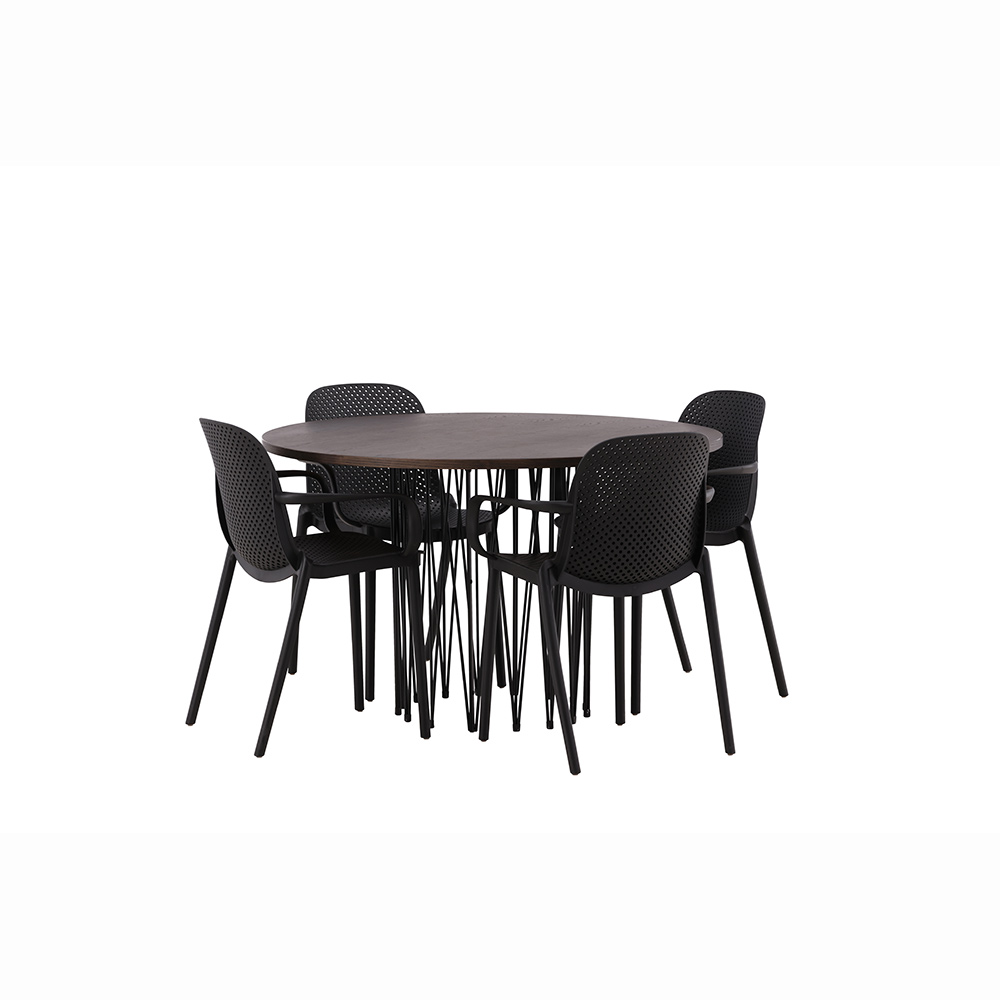 Spisegruppe furniture/fashion Stone Rund med 4 Baltimore Stoler