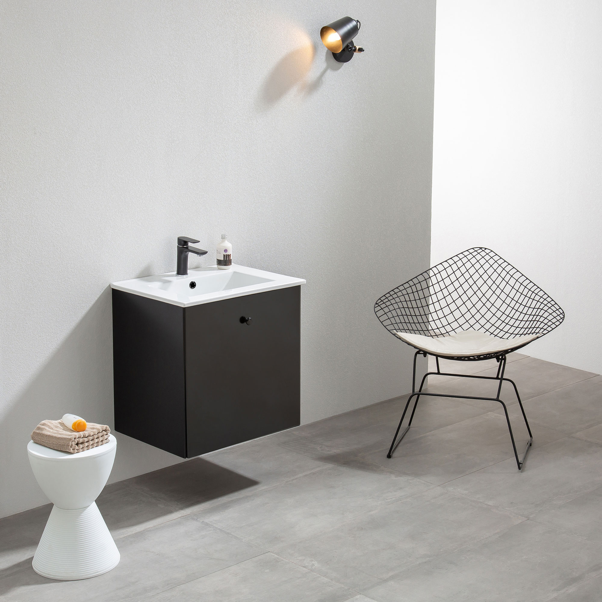 Tv&auml;ttst&auml;llsk&aring;p Bathlife Fr&ouml;jd Mattsvart