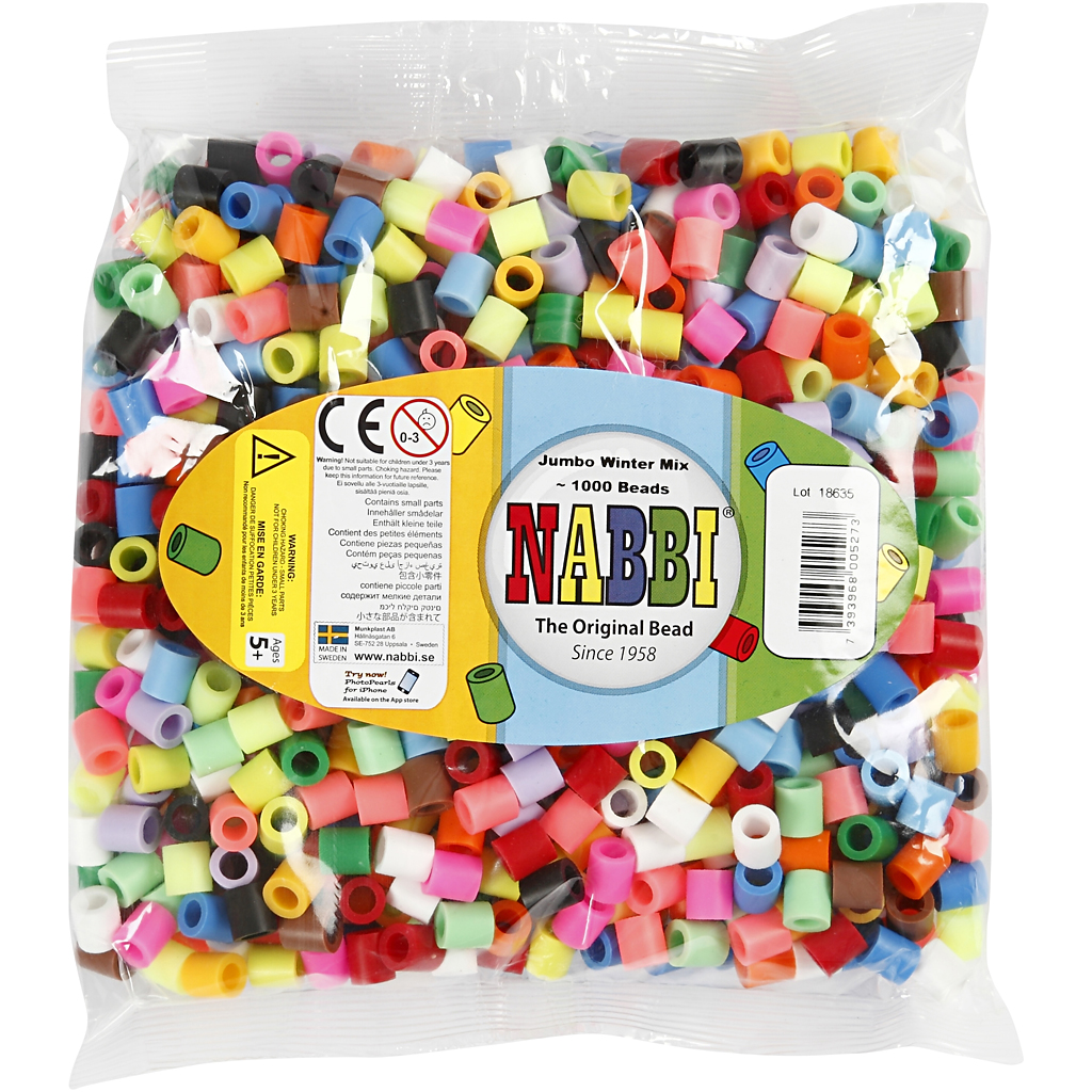 Rørperler Creativ Company Str 10x10 mm Hullstr 5,5 mm Jumbo 1 Pk