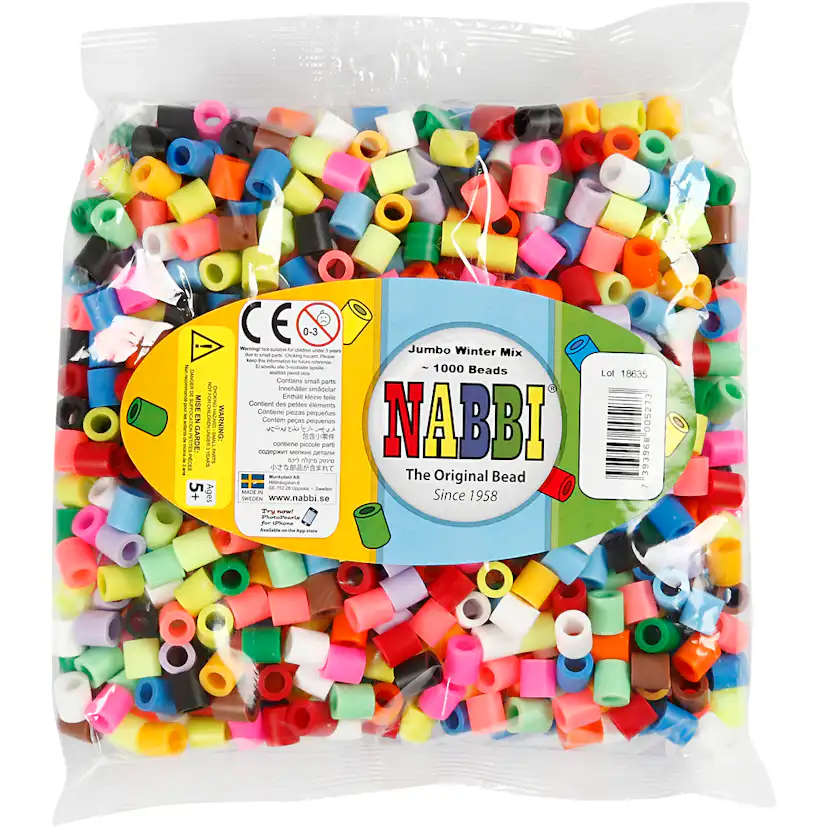 Rørperler Creativ Company Str 10x10 mm Hullstr 5,5 mm Jumbo 1 Pk