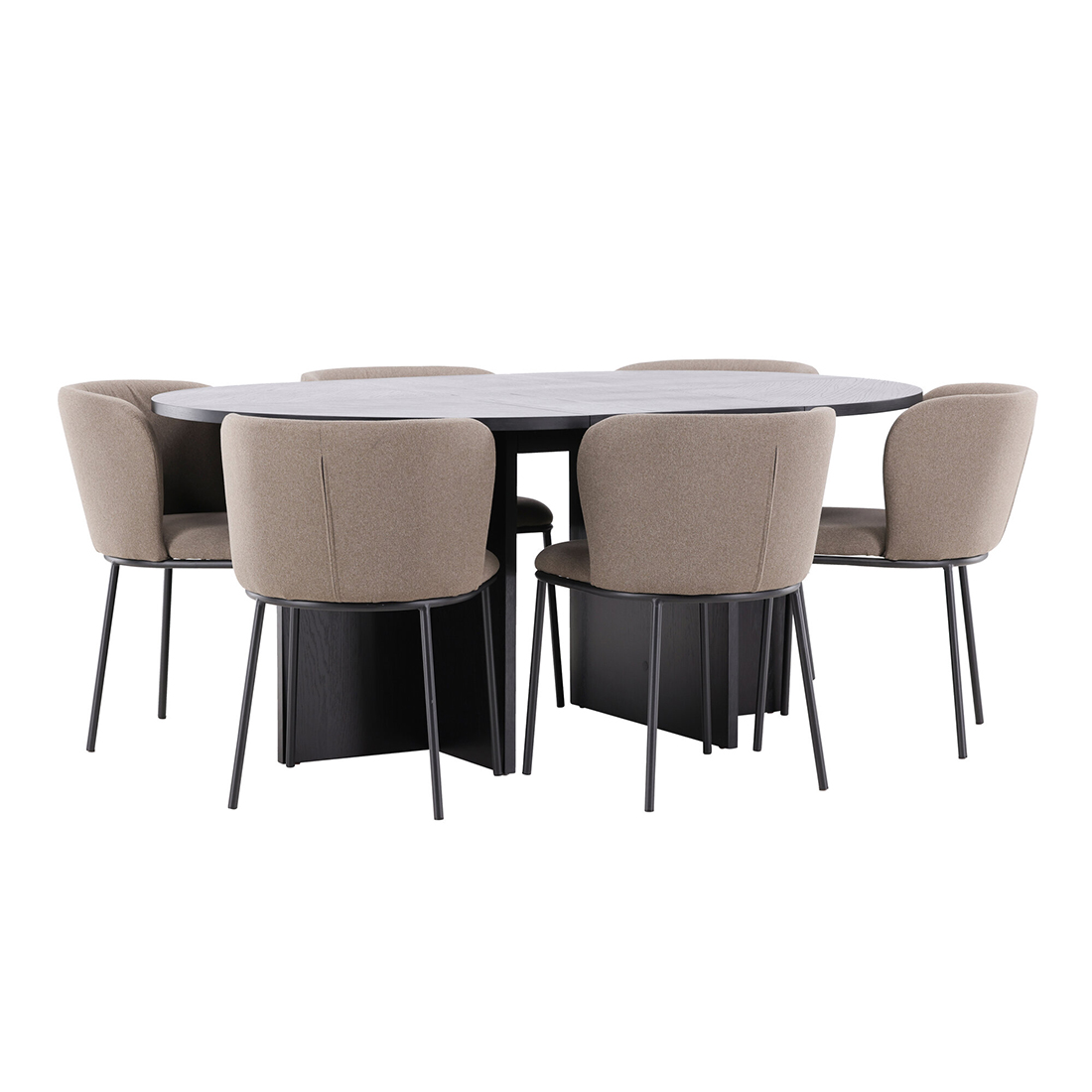 Spisegruppe Venture Home Strada Ø120 cm med 6st Edina Spisestoler