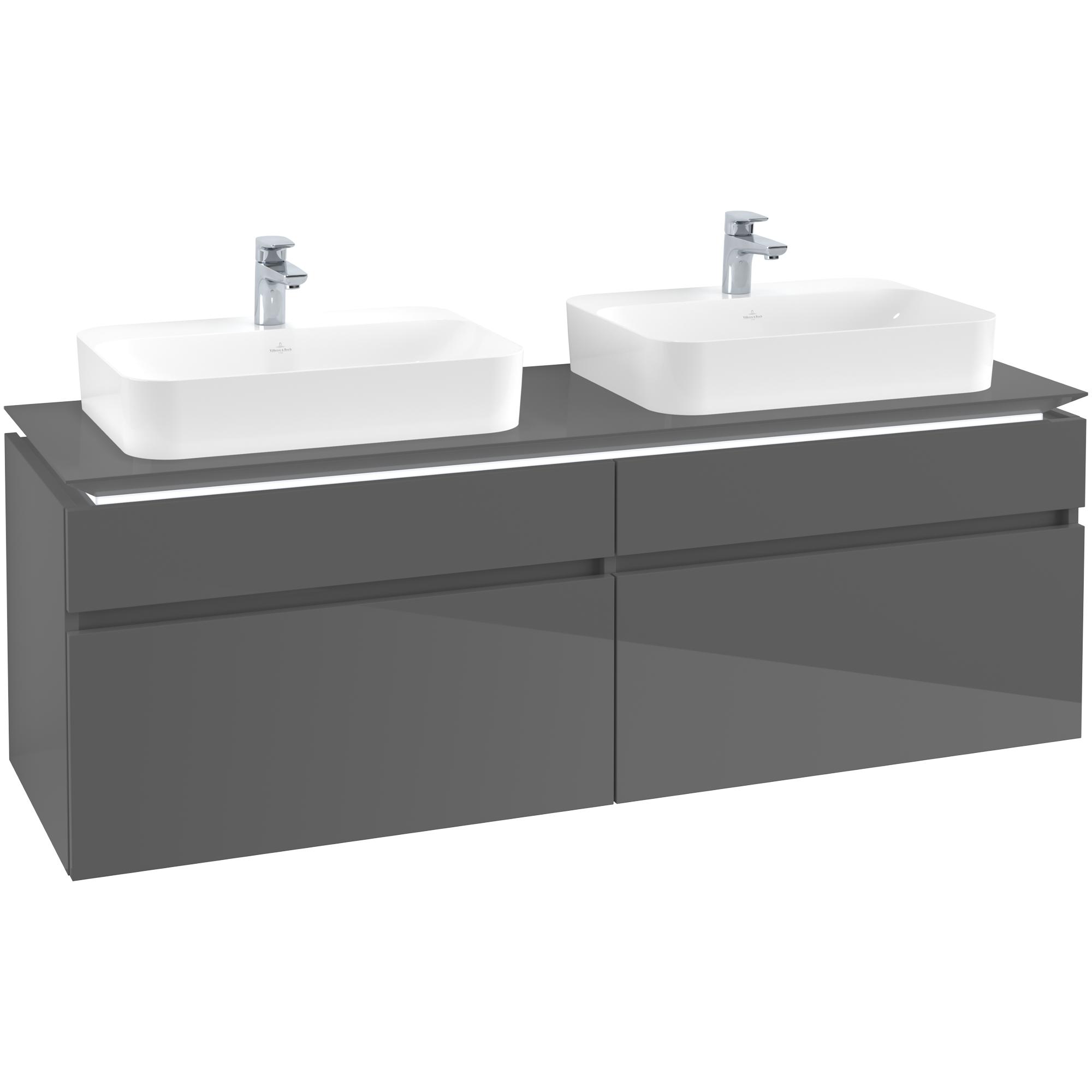 Tvättställsskåp Villeroy & Boch Legato 1600 med 4 Lådor för Två Ytmonterade Tvättställ från Finion & Memento | badrum - badrumsmobler - tvattstallsskap-och-kommod | KakelKungen