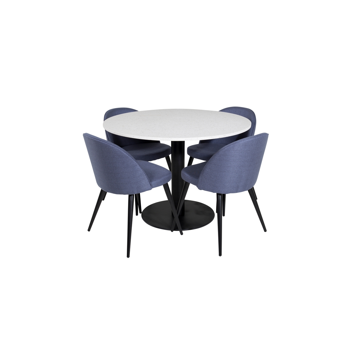Spisegruppe Venture Home Roxanna med 4 Valentina Stoler Polyester Rundt