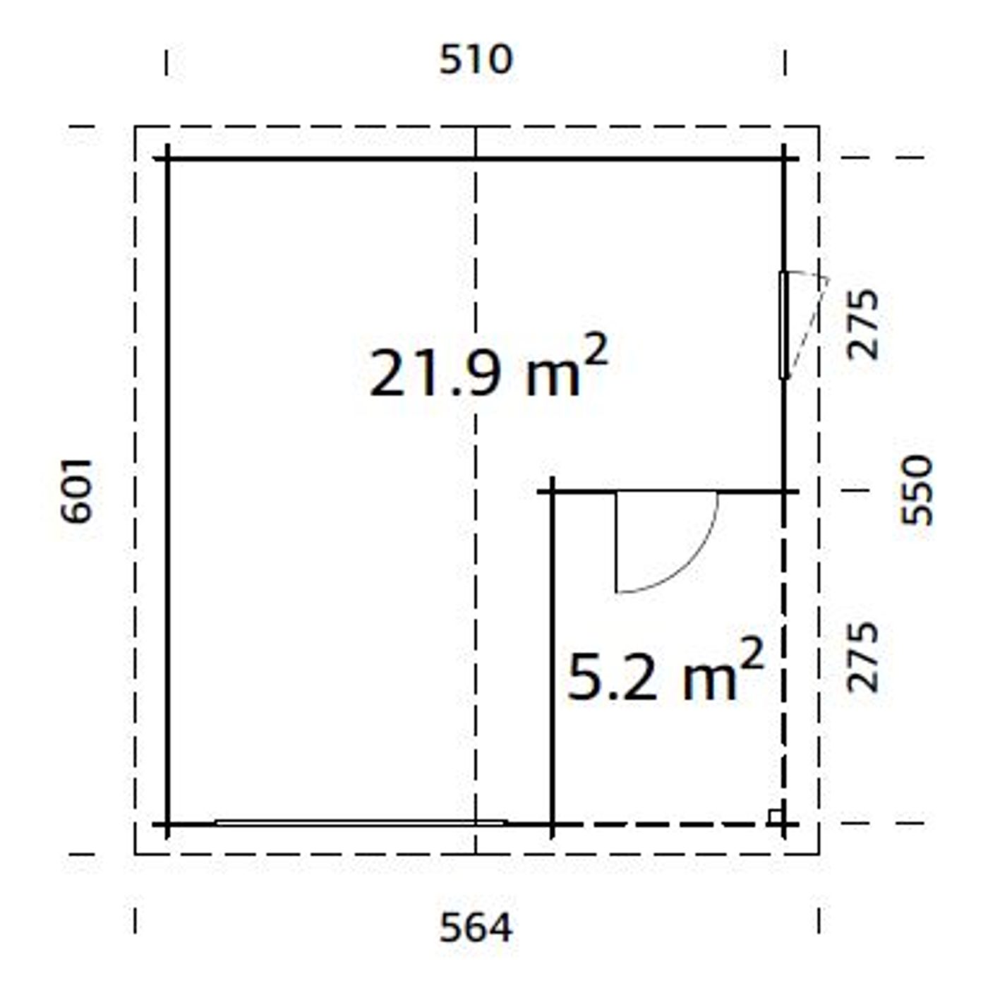 Garasje Palmako Roger 21,9 m2 uten Port