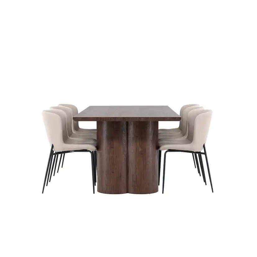 Spisegruppe Venture Home Olivia 210 med 6 stk Modesto Stoler