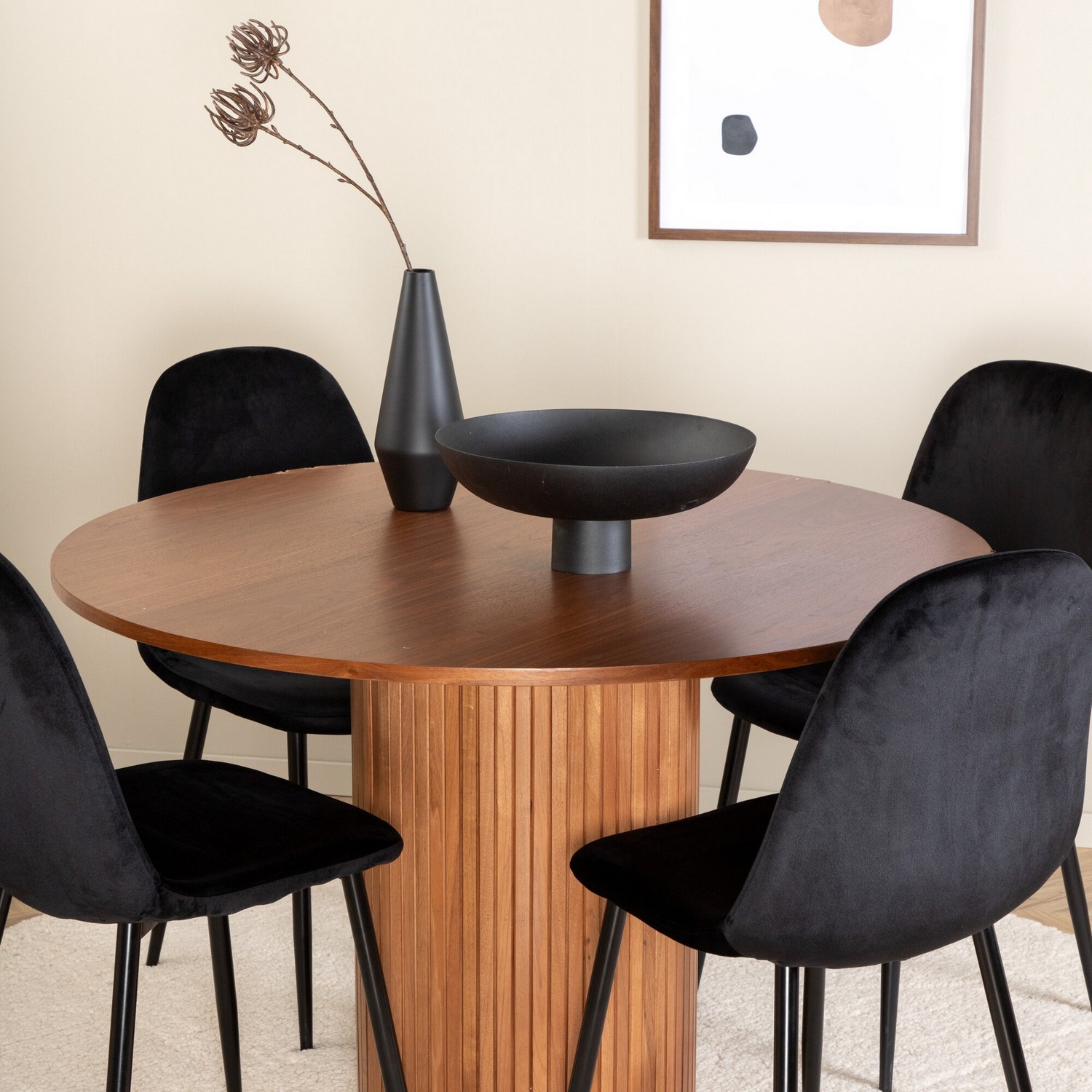 Spisegruppe Venture Home med Bianca Spisebord og 4 Pobbie Spisestoler