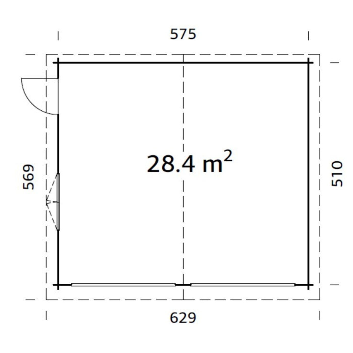 Garasje Palmako Roger 28,4 m2 uten Port