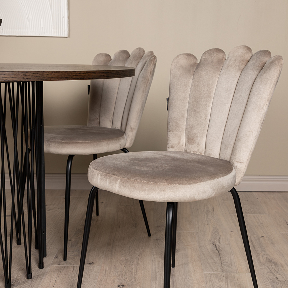 Spisegruppe furniture/fashion Stone Ø120 cm med 4 Limhamn Light Stoler