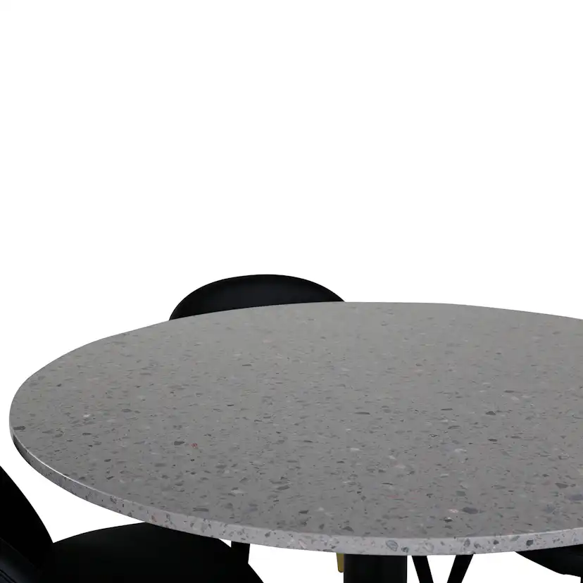 Spisegruppe Venture Home Razzia med 4 Velvet Stoler Skinn