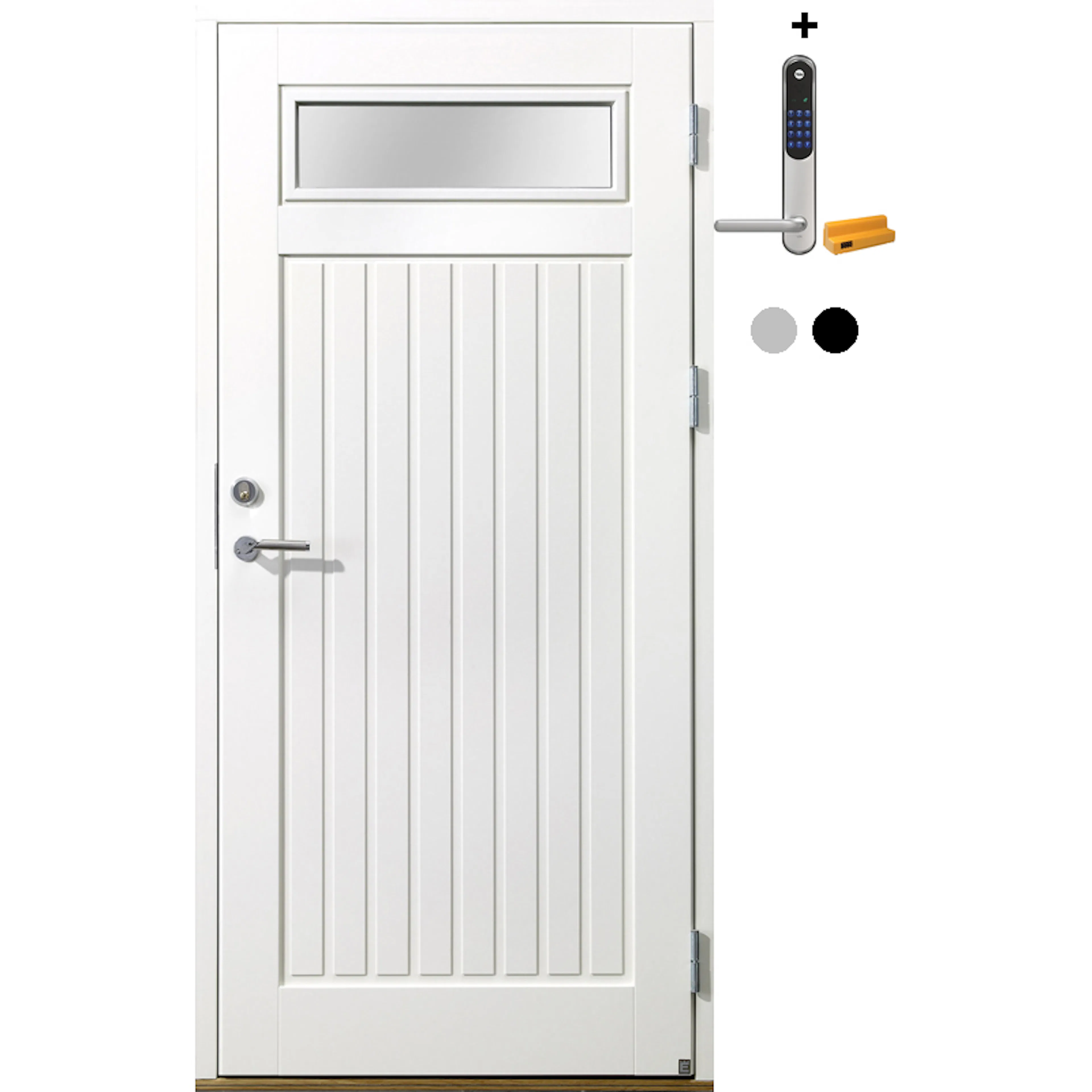 Ytterdør Tundøren Function 350 G48 Hvit med Yale Doorman Classic Home