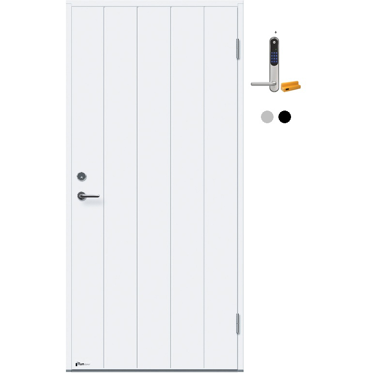 Ytterdør Tundøren Tun 708 Hvit uten Sylinder med Yale Doorman Classic Home