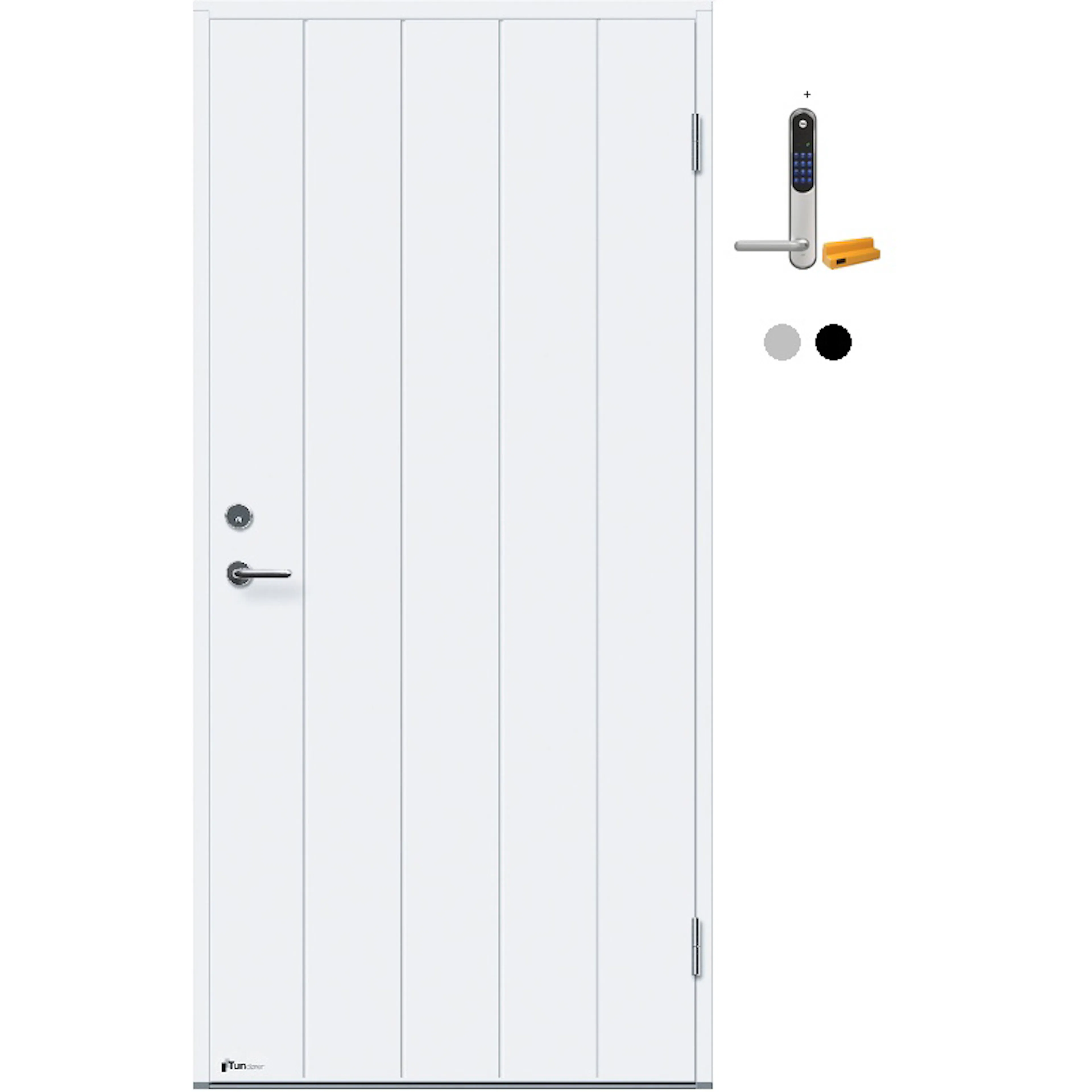 Ytterdør Tundøren Tun 708 Hvit uten Sylinder med Yale Doorman Classic Home