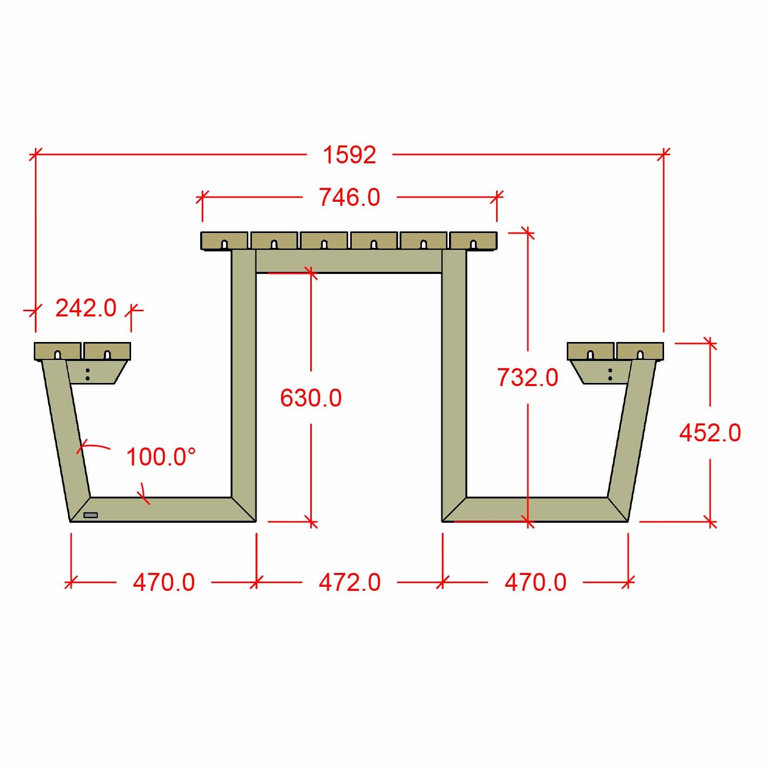 Piknikbord PLUS Wega 177cm