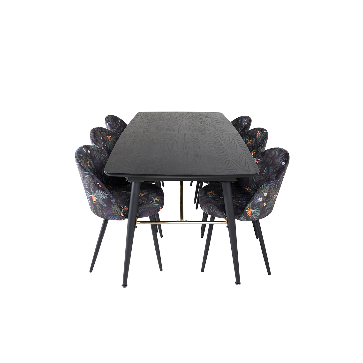 Spisegruppe Venture Home Gold med 6 Velvet Stoler
