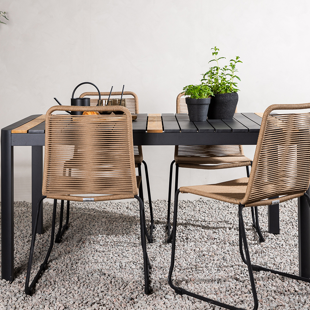 Spisegruppe Venture Home Togo 150x100 cm med 4 Lindos Stoler