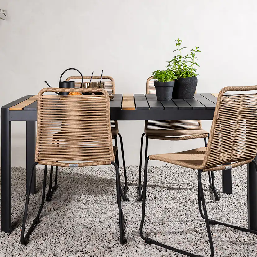 Spisegruppe Venture Home Togo 150x100 cm med 4 Lindos Stoler