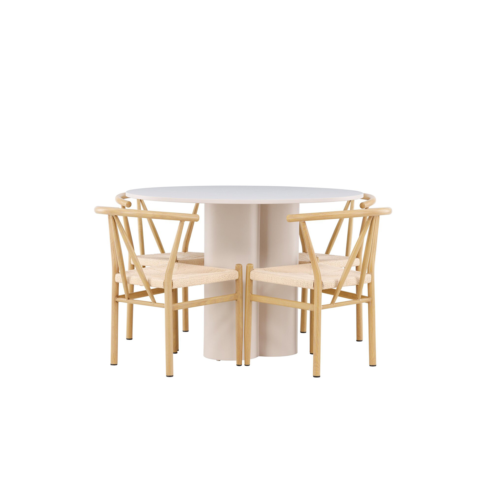 Spisegruppe Venture Home Olivia Ø110 med 4 stk Alfons Stoler