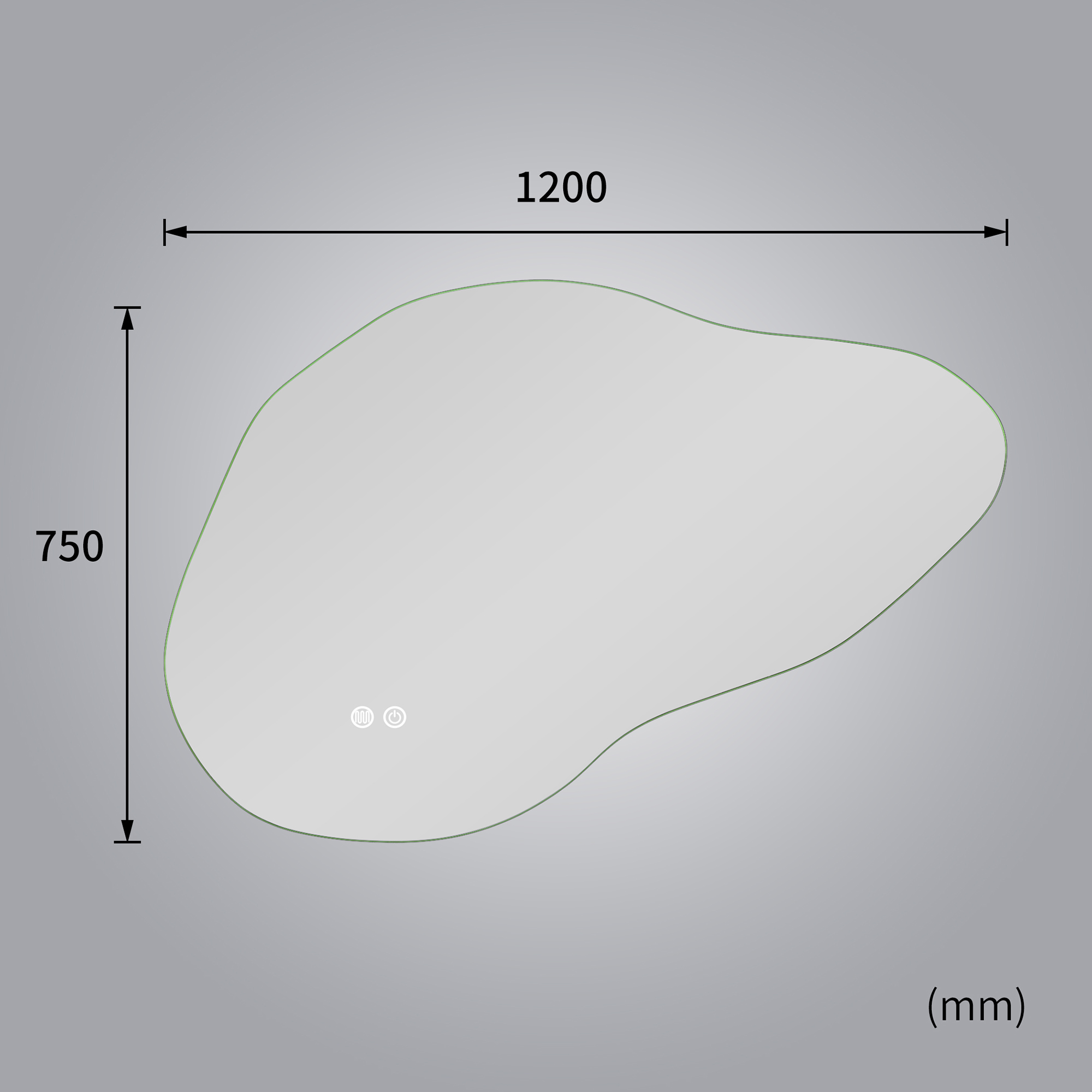 Baderomsspeil Lyfco med LED-belysning 90x60 cm