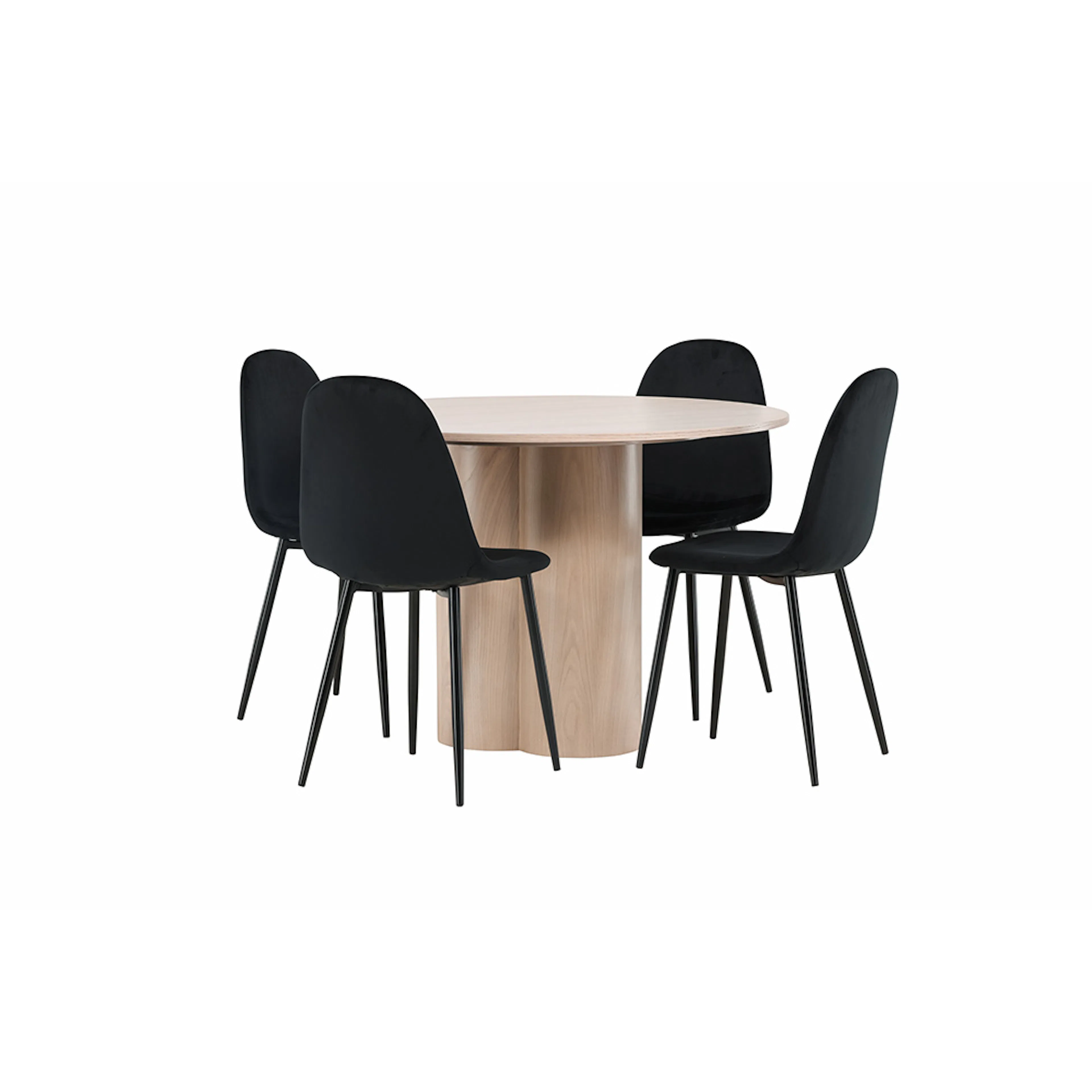 Spisegruppe Venture Home Olivia med 4 Polar Stoler Natur