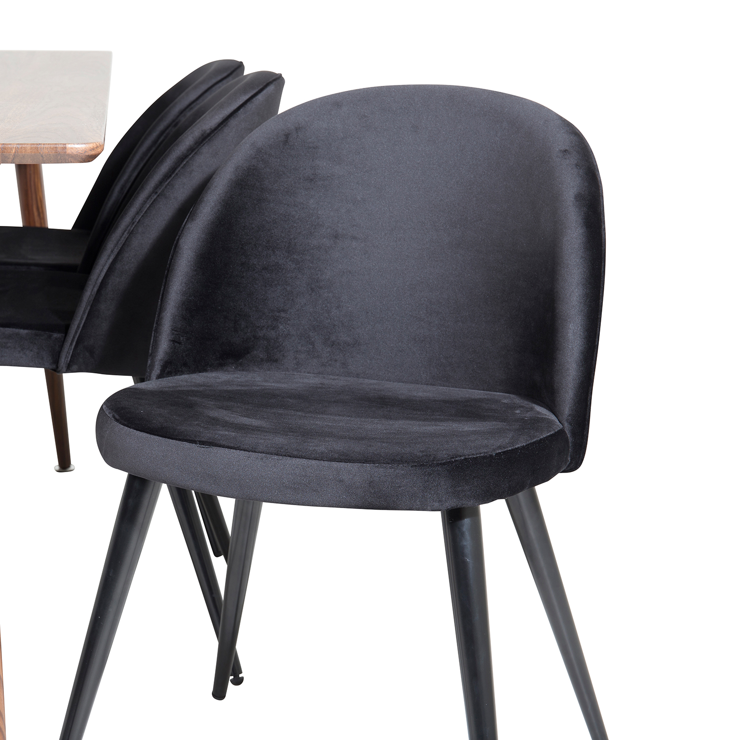 Spisegruppe Venture Home Pobbie med 6 Valentina Stoler Fløyel