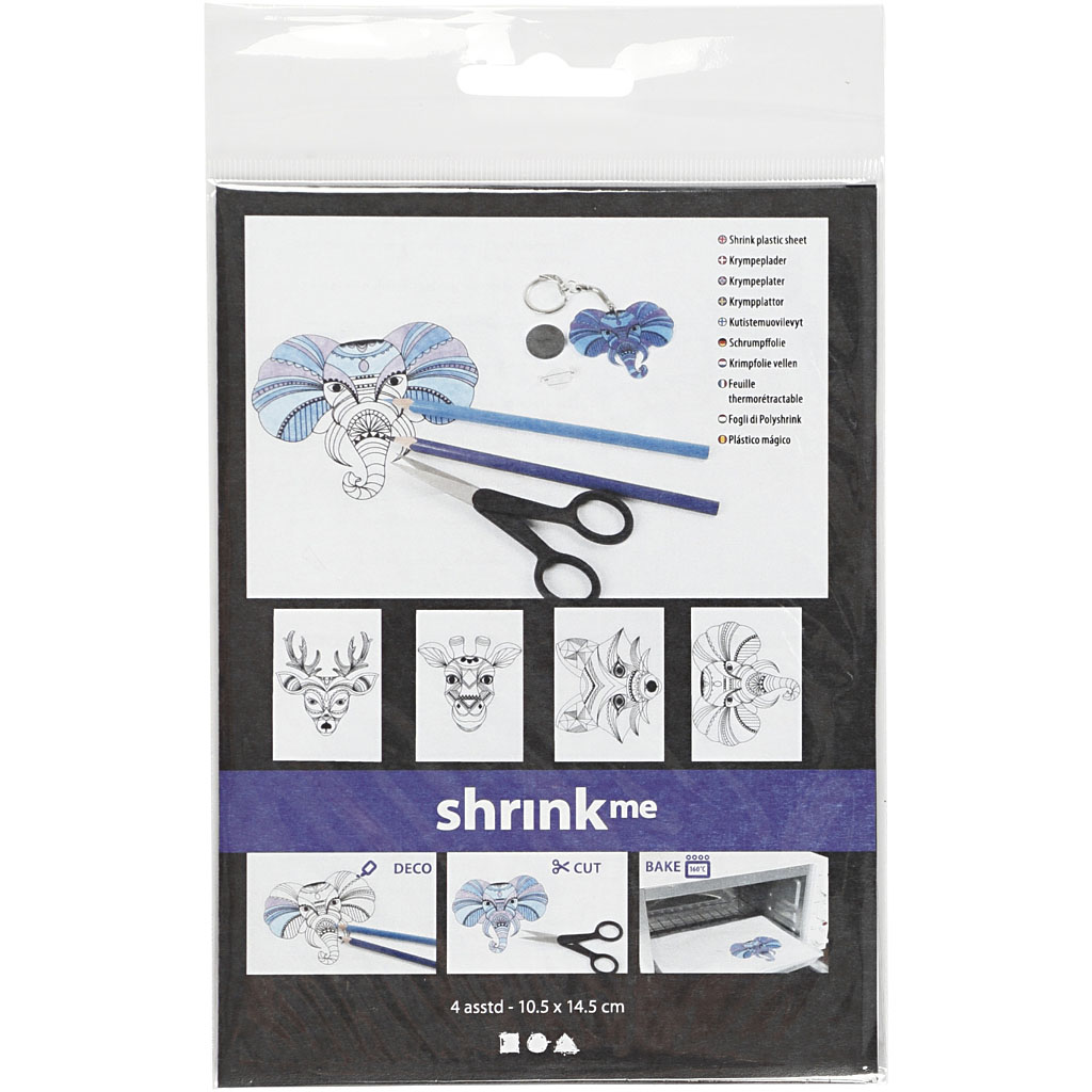 Krympeplast Creativ Company med Motiv Matt Transparent 4 ark/1 Pk