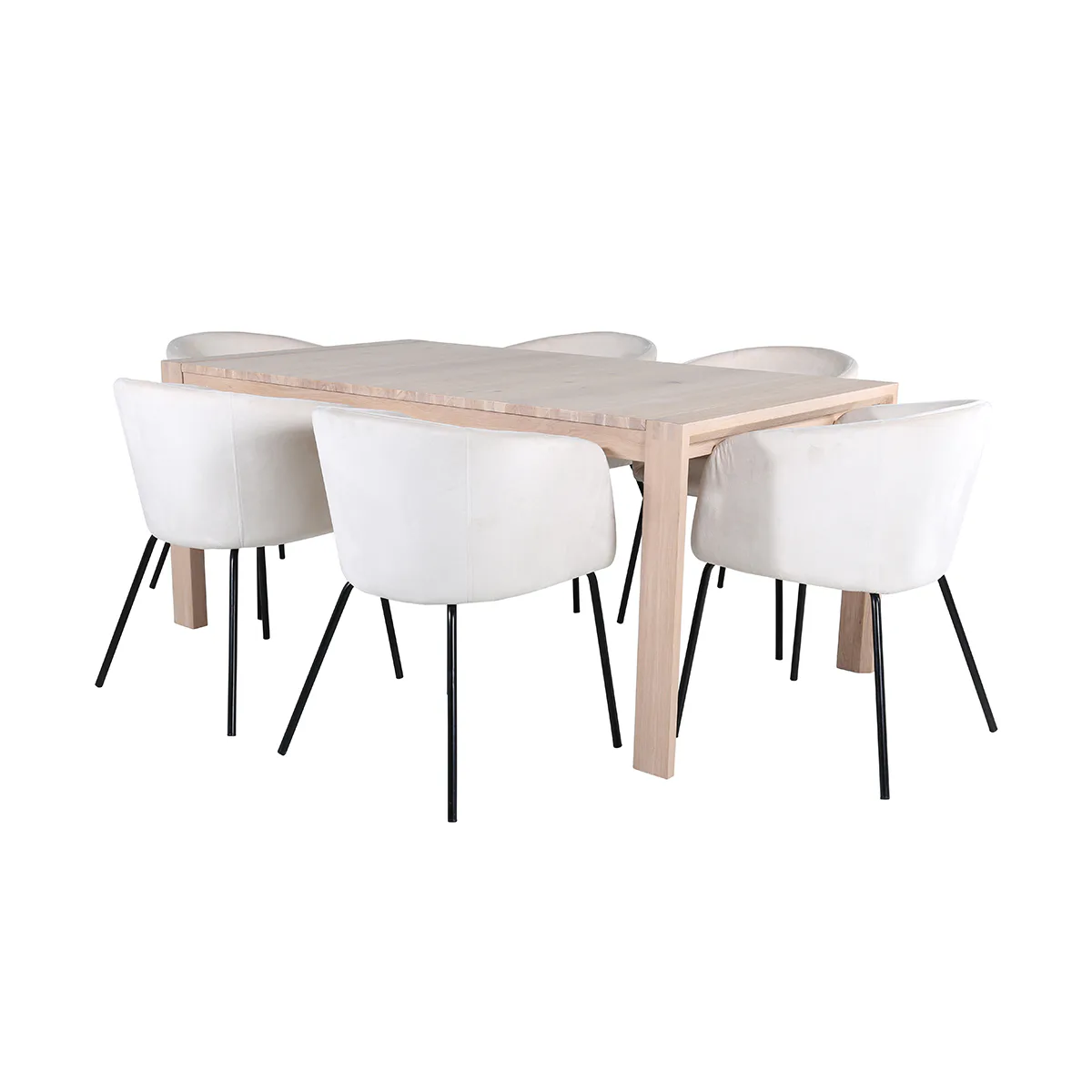 Spisegruppe Venture Home Shy med 6 Bergen Stoler Fløyel