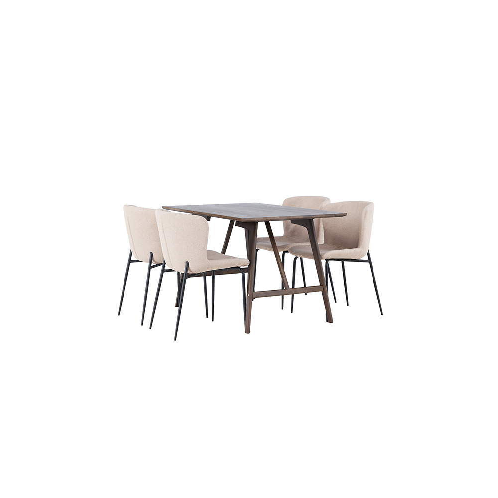 Spisegruppe Venture Home Kaseidon med 4 stk Modesto Stoler