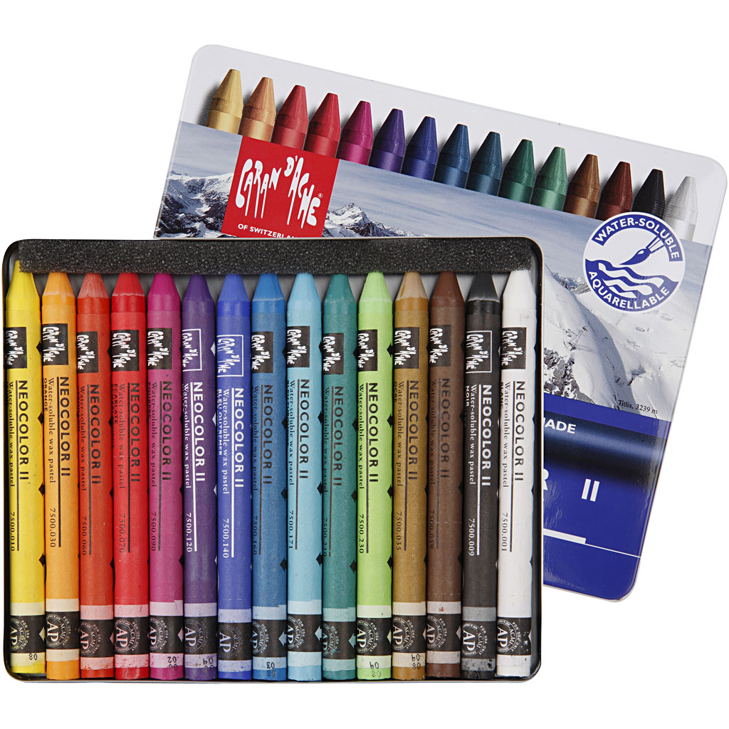 Akvarellfargestifter Creativ Company Neocolor II Ass Farger 15 stk/1 Pk 10 cm