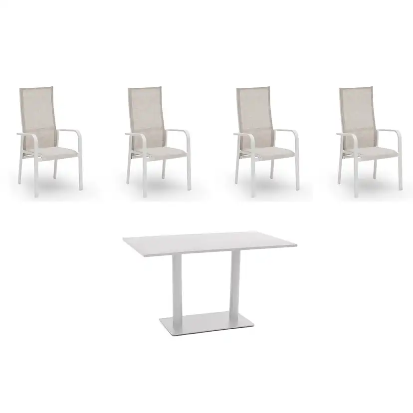 Cafésett Hillerstorp Hånger 4stk Stablestoler med Näsby Cafébord 70x120cm