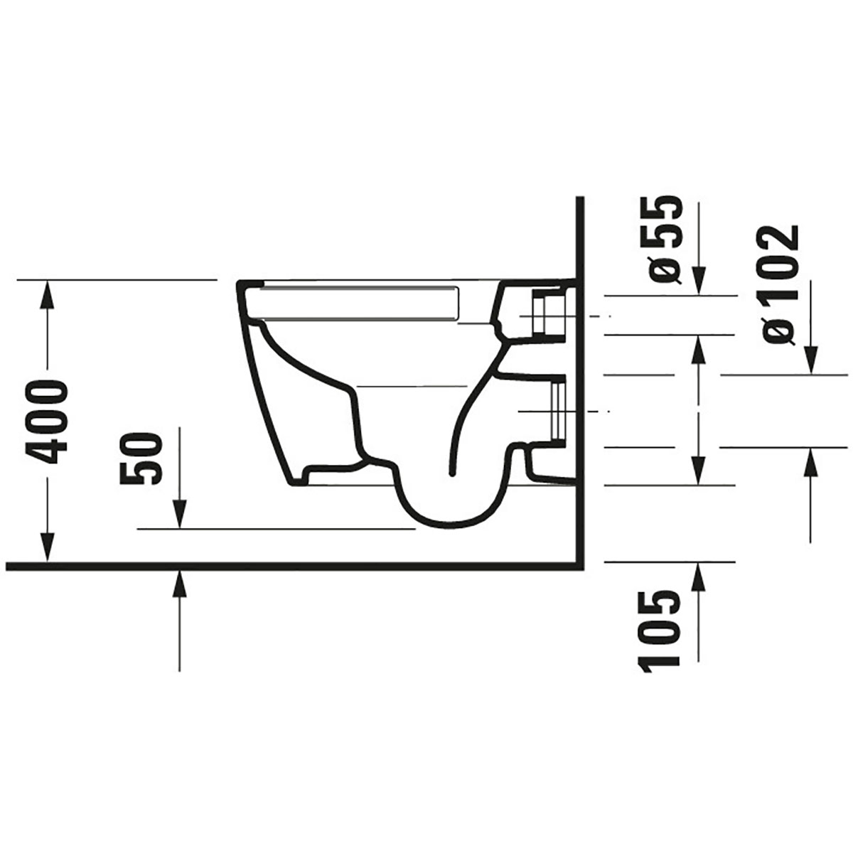 Vegghengt Toalett Duravit ME by Starck Rimless uten Toalettsete
