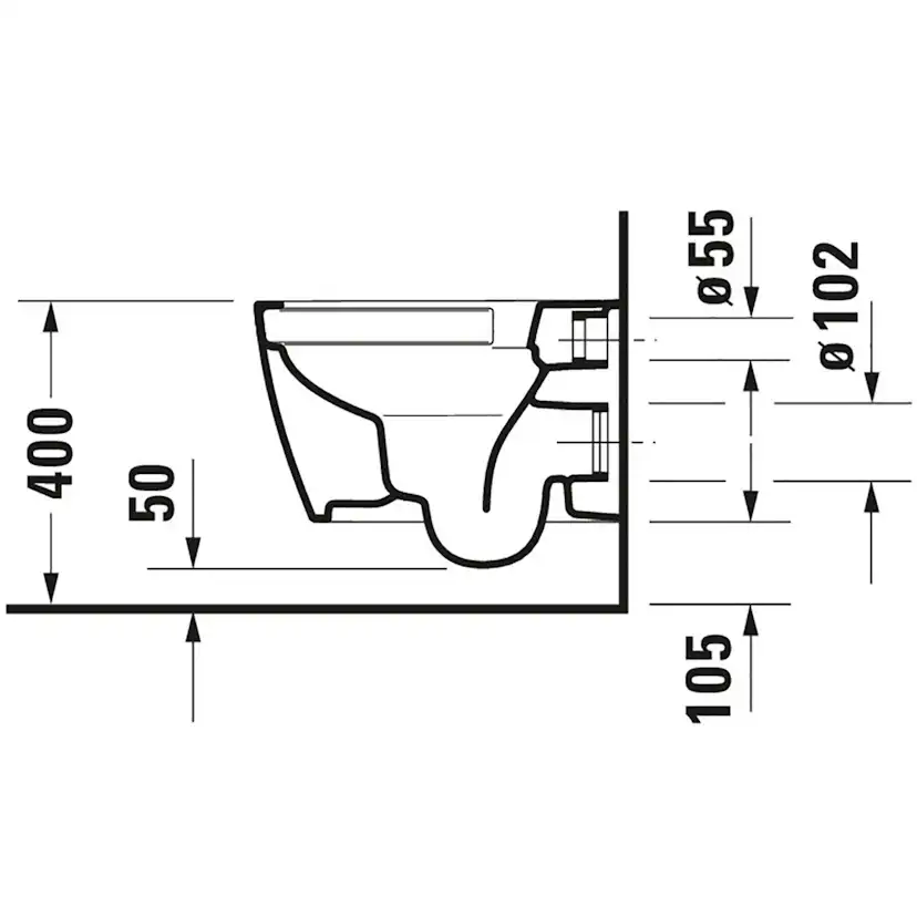 Vegghengt Toalett Duravit ME by Starck Rimless uten Toalettsete