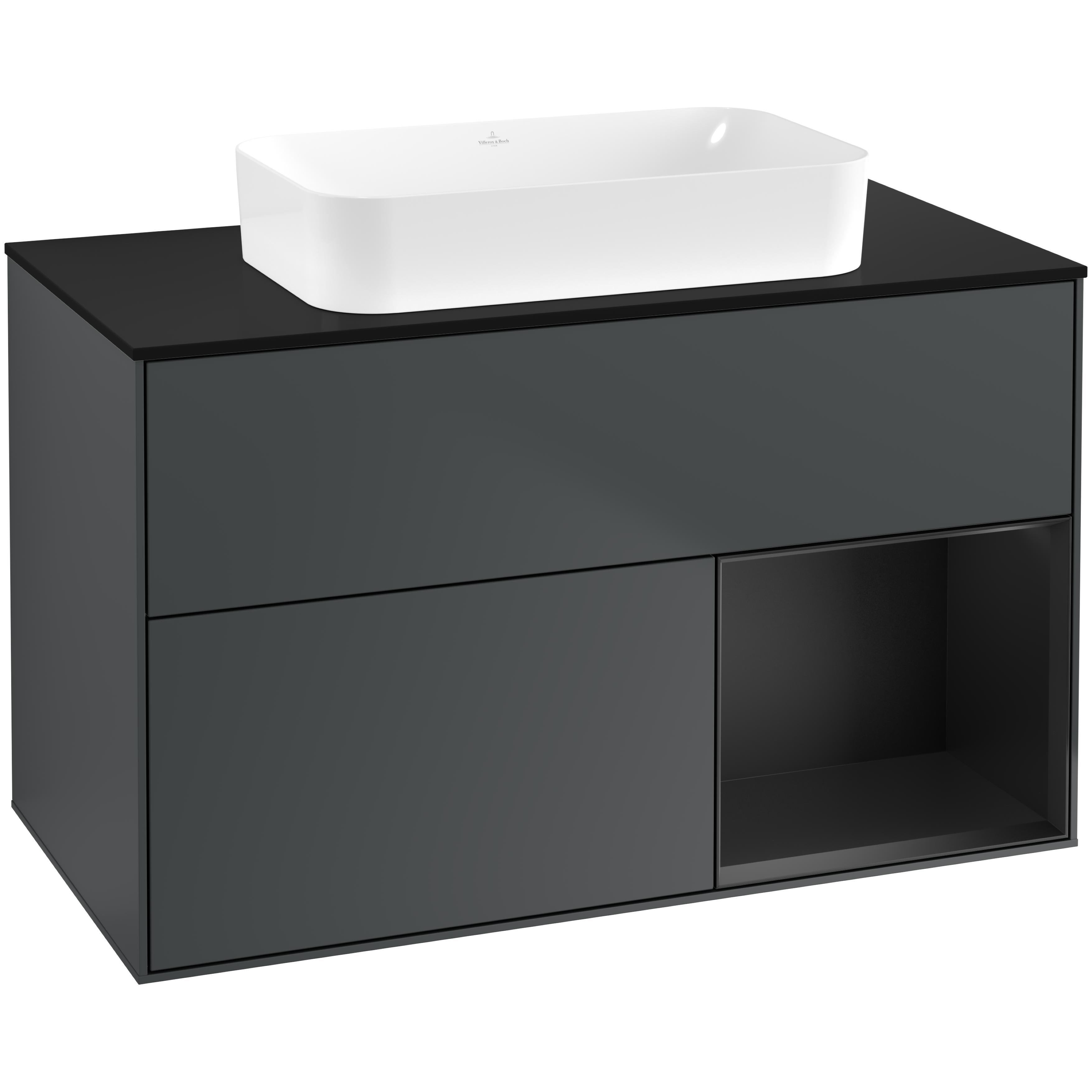 Tvättställsskåp Villeroy & Boch Finion med 2 Lådor Hylla och Bänkskiva för Fristående Tvättställ | badrum - badrumsmobler - tvattstallsskap-och-kommod | KakelKungen