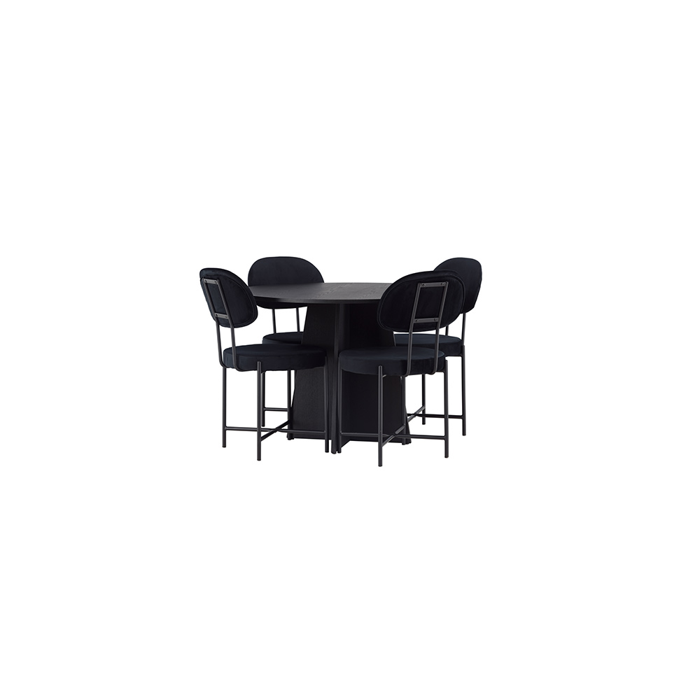 Spisegruppe Venture Home Bootcut Ø110 cm med 4 stk Stella Stoler