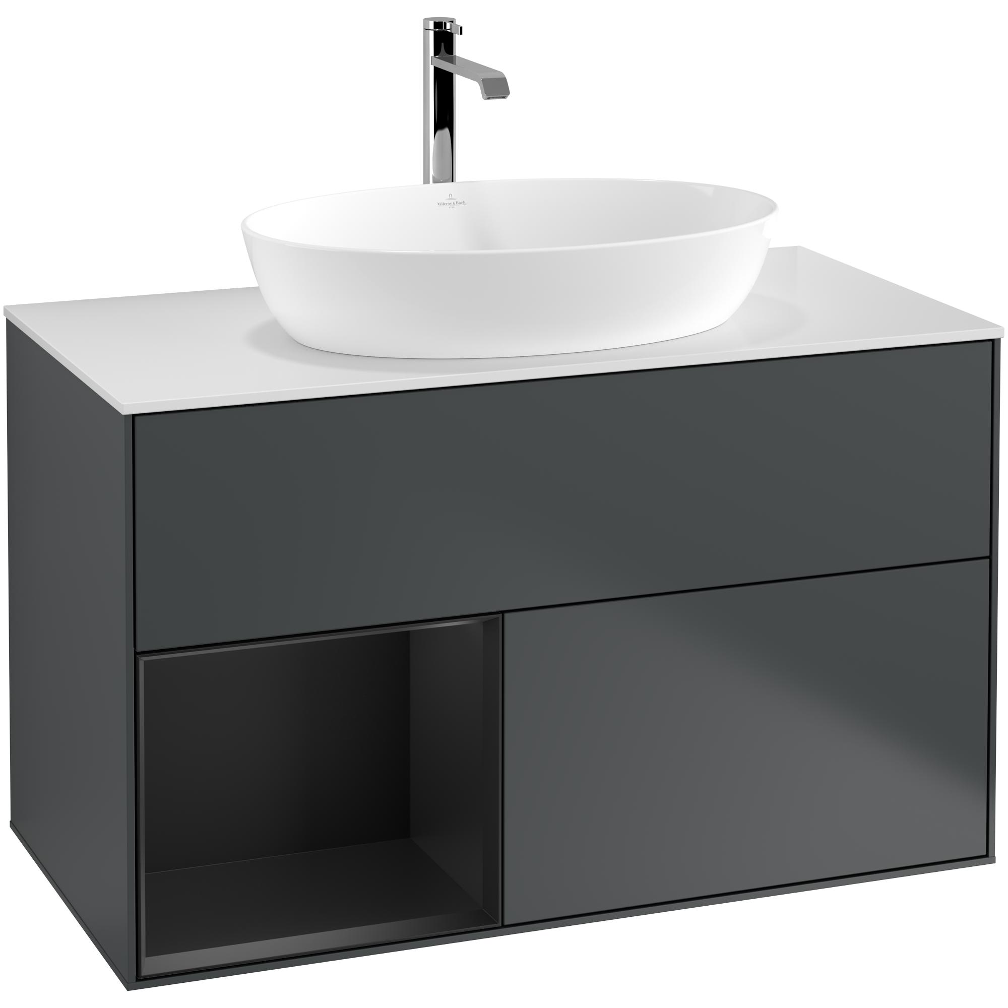 Tvättställsskåp Villeroy & Boch Finion med 2 Lådor Hylla och Bänkskiva för Fristående Tvättställ från Artis & Collaro | badrum - badrumsmobler - tvattstallsskap-och-kommod | KakelKungen