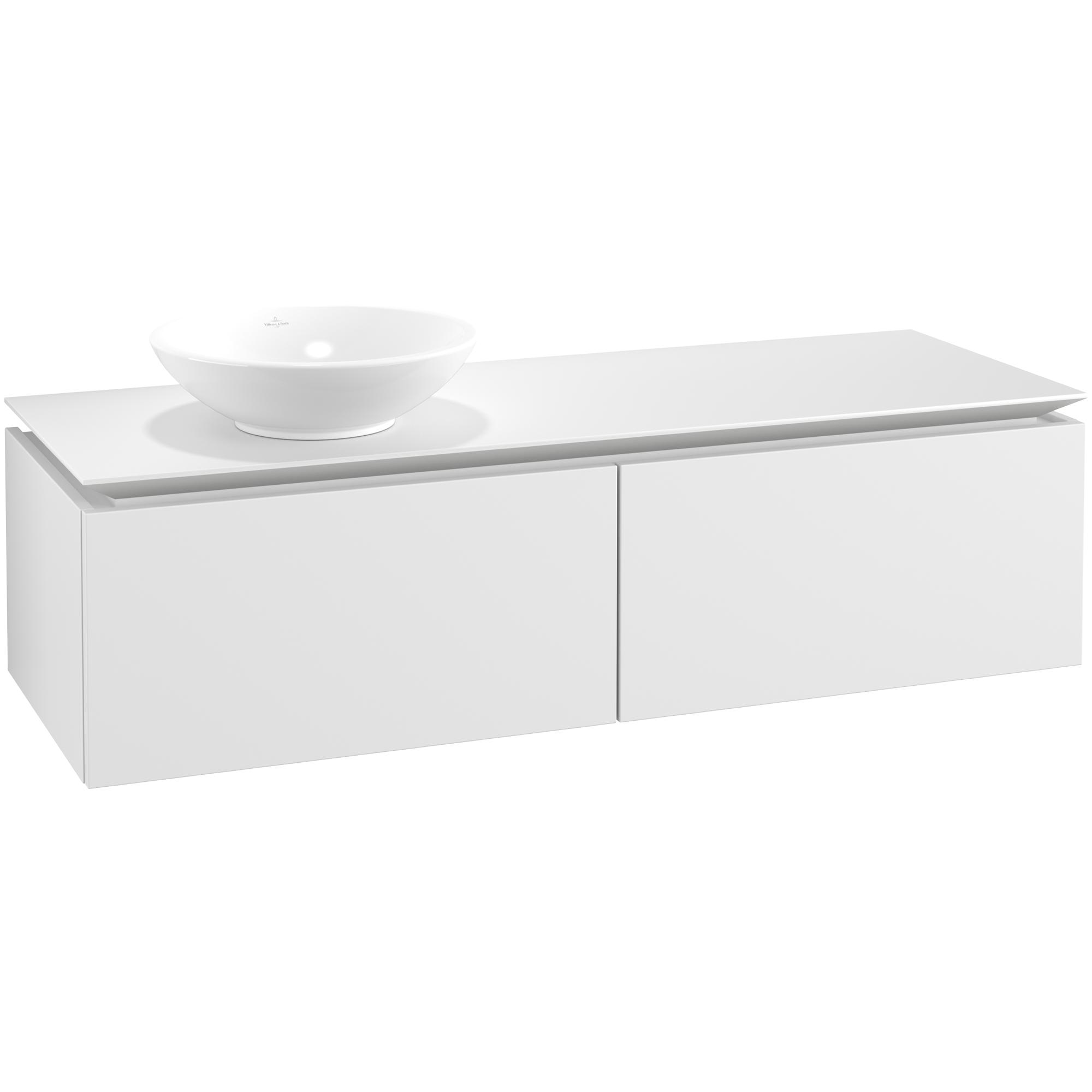 Tvättställsskåp Villeroy & Boch Legato Kompakt 1400 med 2 Lådor för Ocentrerat Ytmonterat Tvättställ