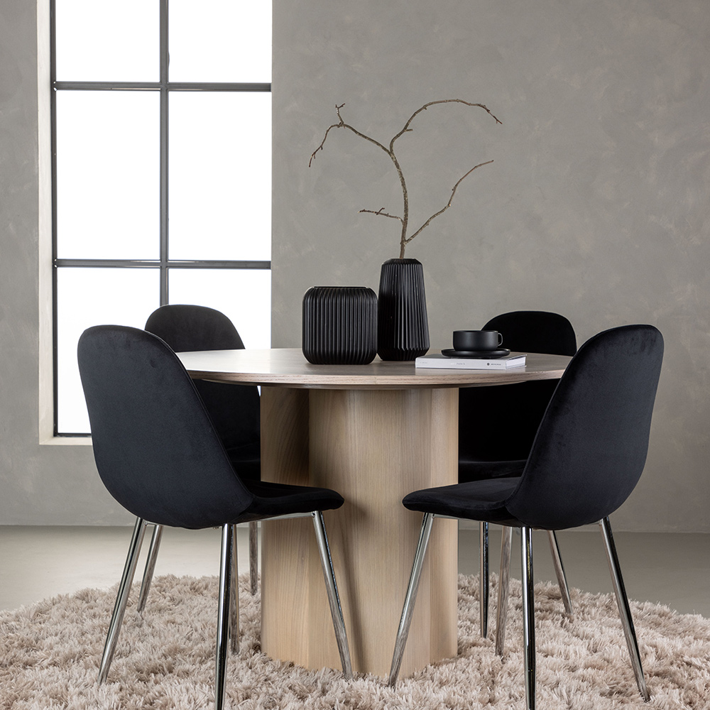 Spisegruppe Venture Home Olivia Ø110 cm med 4 stk Polar Stoler