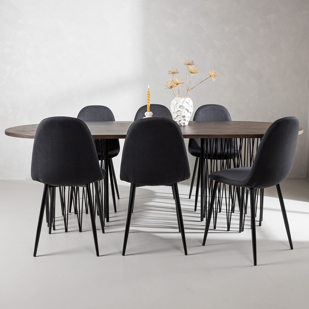 Spisegruppe furniture/fashion Stone med 6 Polar Stoler