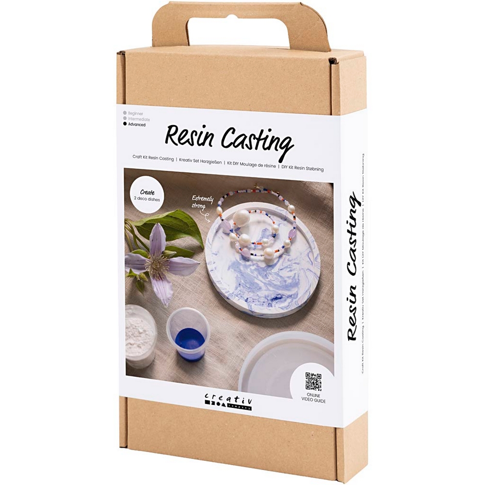 Hobbysett Creativ Company DIY Kit Resin Støping Rundt Brett med Marmorering