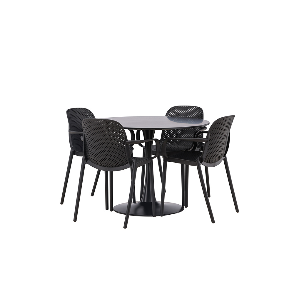 Spisegruppe Venture Home Glade Ø 100 cm med 4 Baltimore Stoler