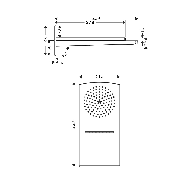 Huvuddusch Hansgrohe Raindance Rainfall 180 Air Krom