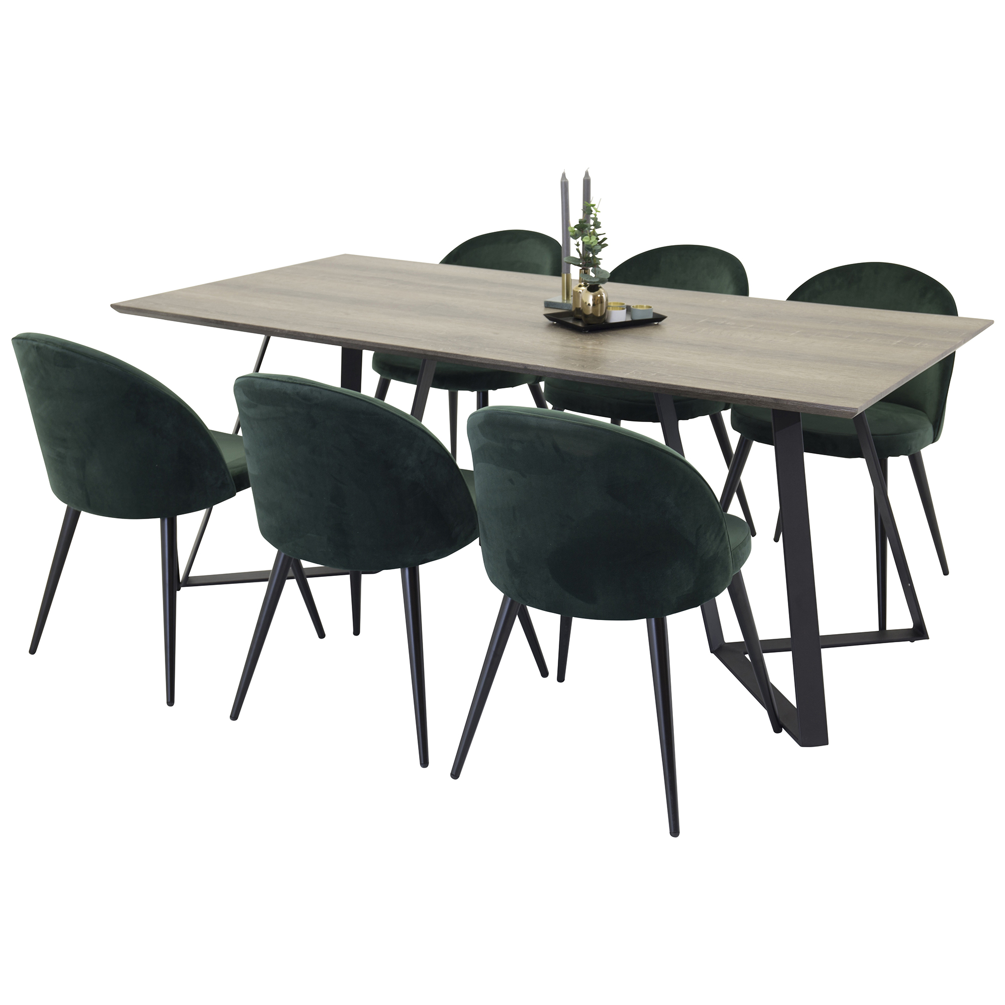 Spisegruppe Venture Home Madde med 6 Valentina Stoler