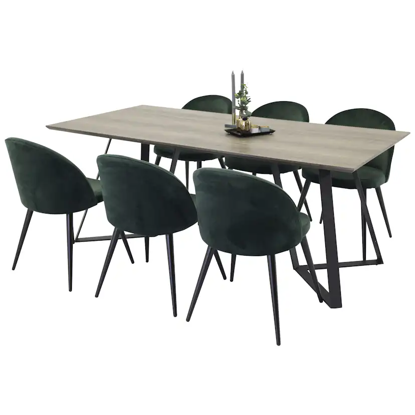 Spisegruppe Venture Home Madde med 6 Valentina Stoler
